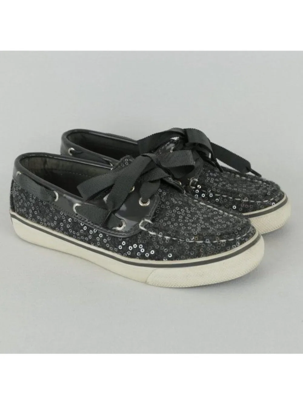 Sperry Top Sider Women's Size 5 Gray Wool Sequined Loafer Slip On Boat Shoes